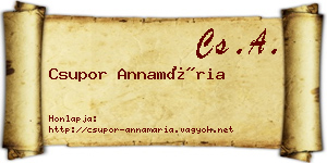 Csupor Annamária névjegykártya